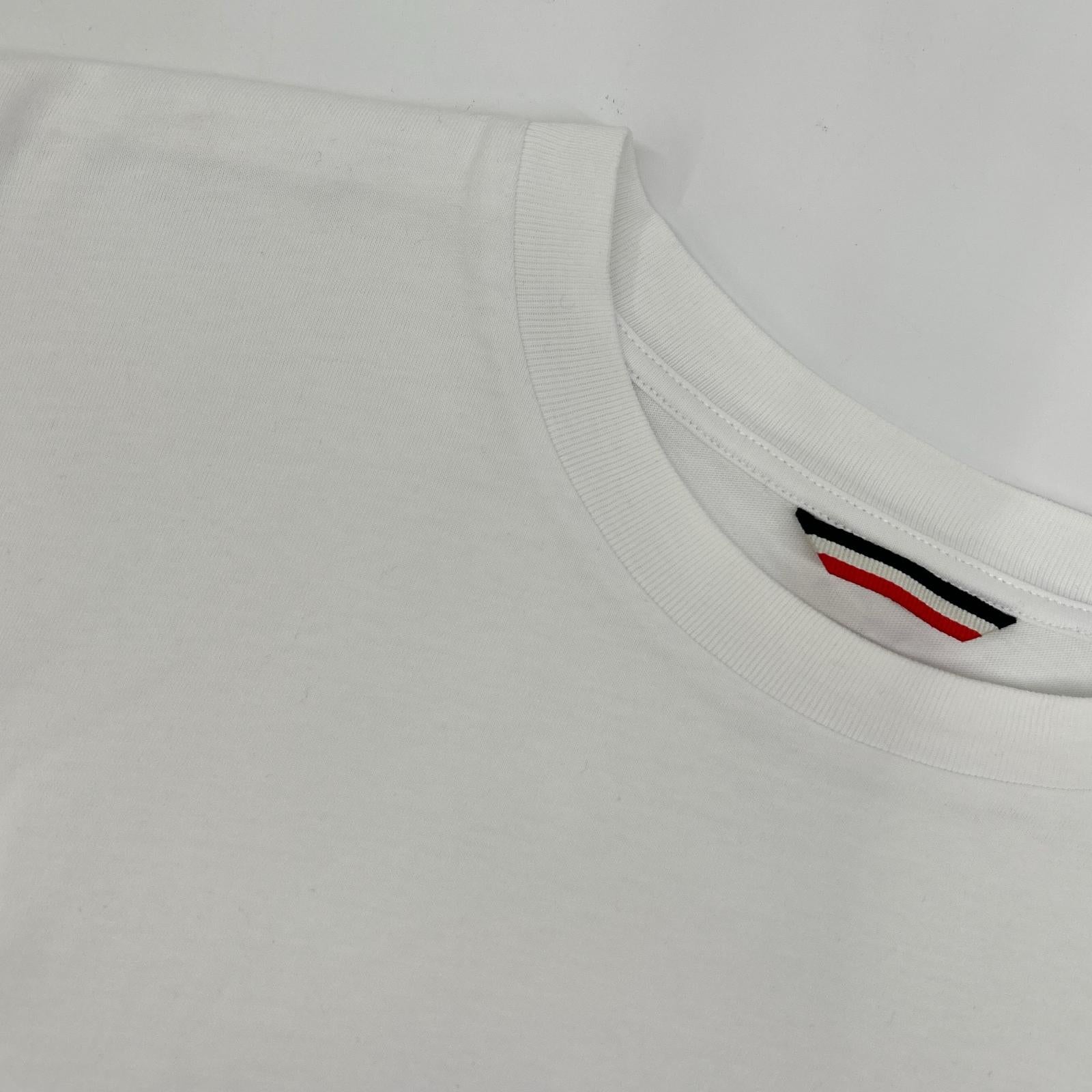 MONCLER モンクレール ホワイト MAGLIA T-SHIRT M/LUNGA ビックワッペン長袖カットソー トップス