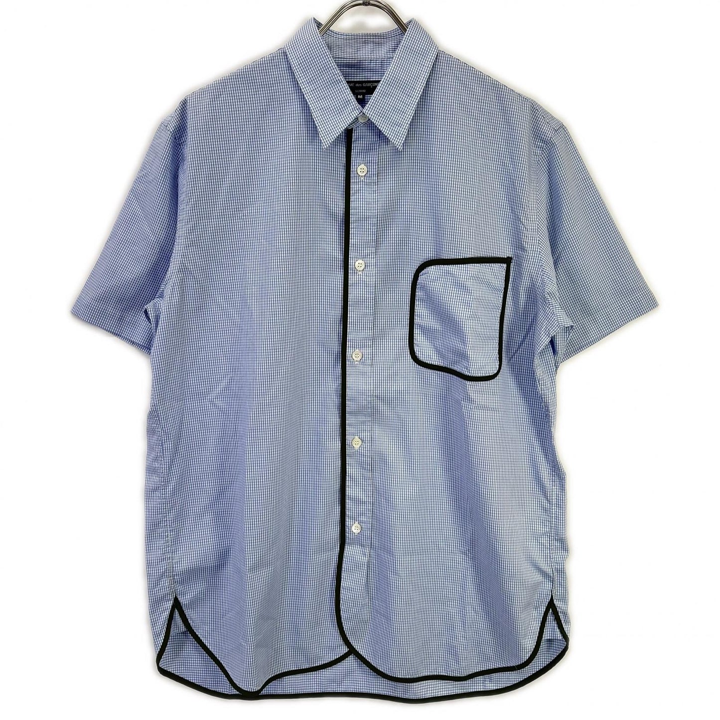 COMMEdesGARCONS HOMME コムデギャルソンオム 23SS HK-B019 ブルー×ホワイト COTTON CHECK PIPING SHIRT/コットンチェック パイピングシャツ トップス