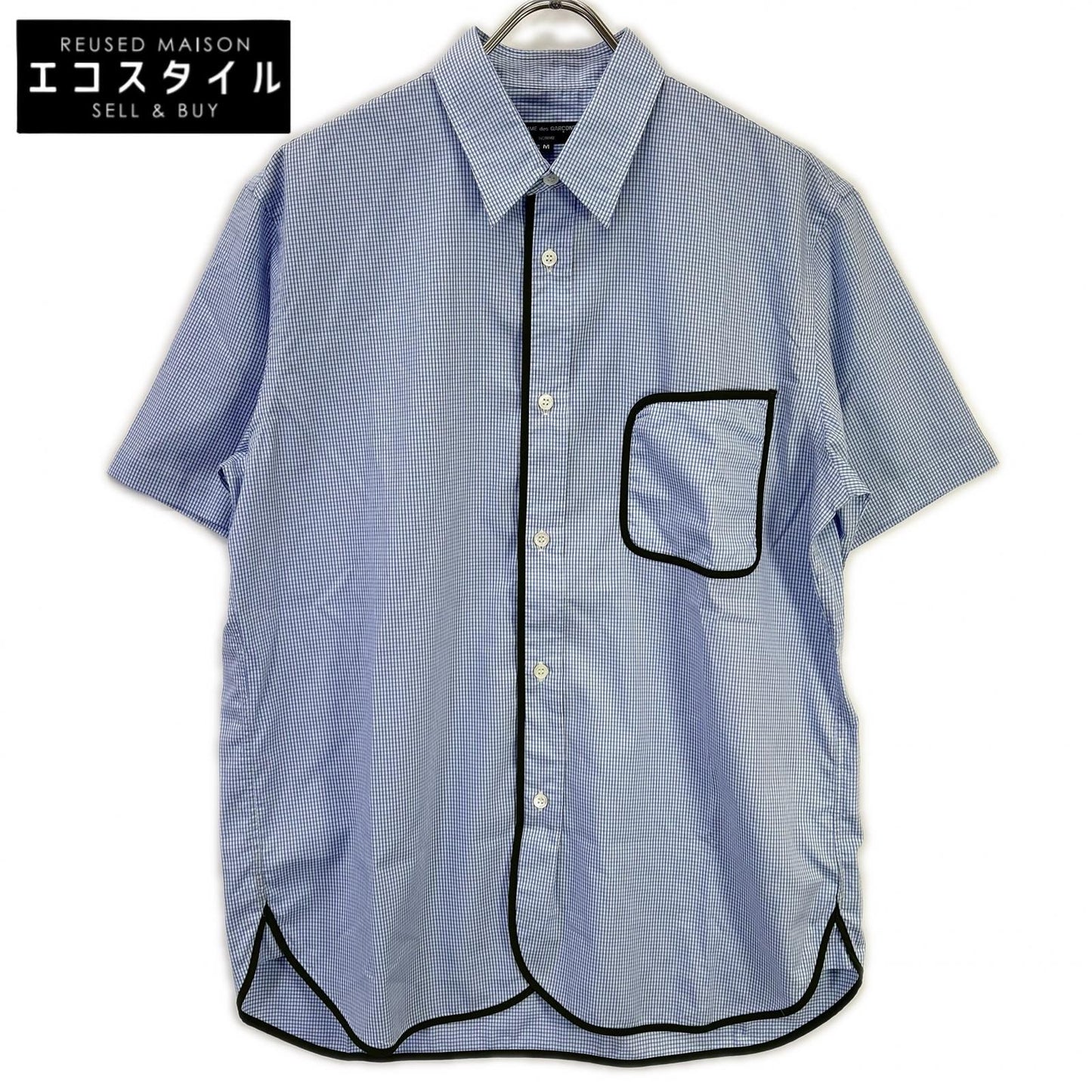 COMMEdesGARCONS HOMME コムデギャルソンオム 23SS HK-B019 ブルー×ホワイト COTTON CHECK PIPING SHIRT/コットンチェック パイピングシャツ トップス
