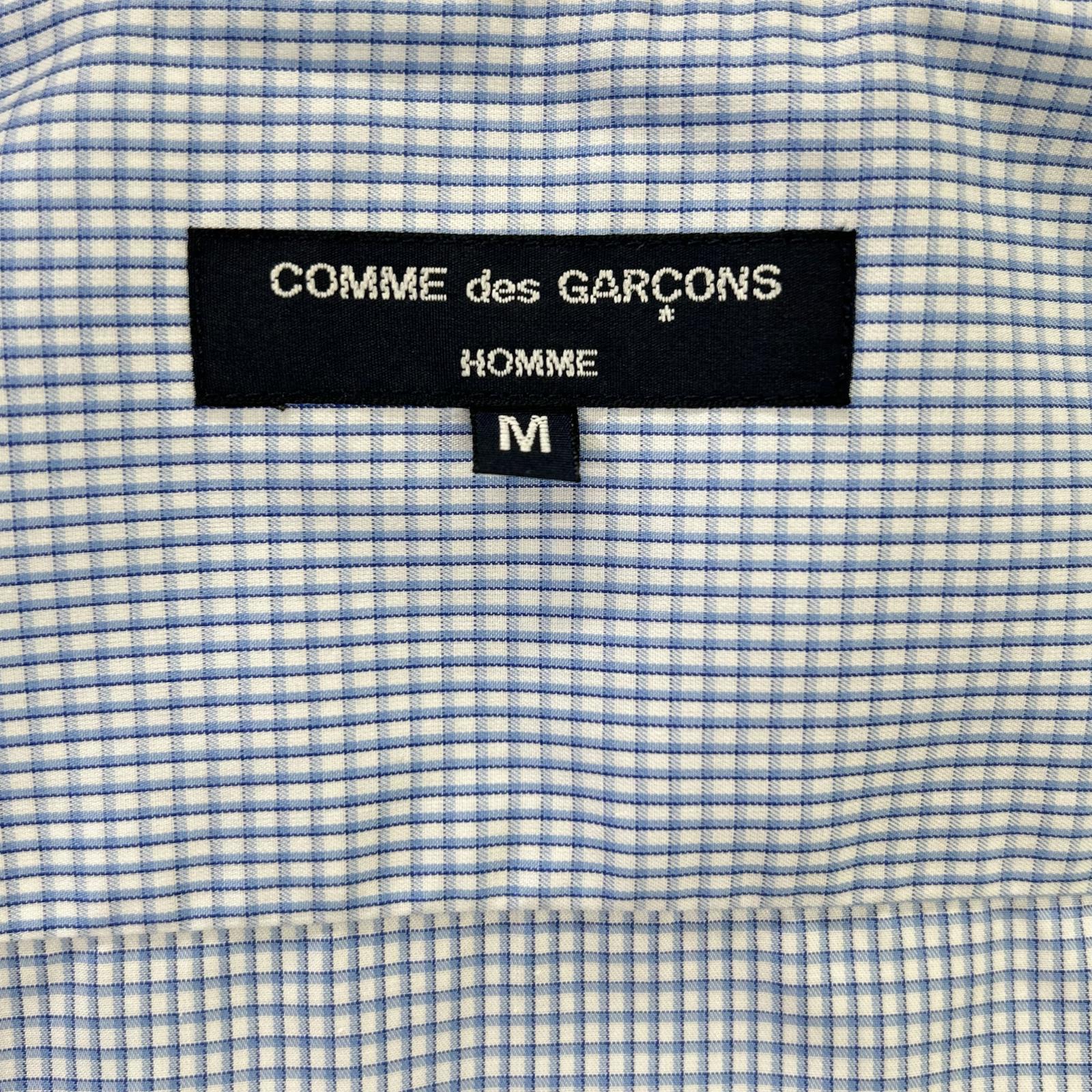 COMMEdesGARCONS HOMME コムデギャルソンオム 23SS HK-B019 ブルー×ホワイト COTTON CHECK PIPING SHIRT/コットンチェック パイピングシャツ トップス