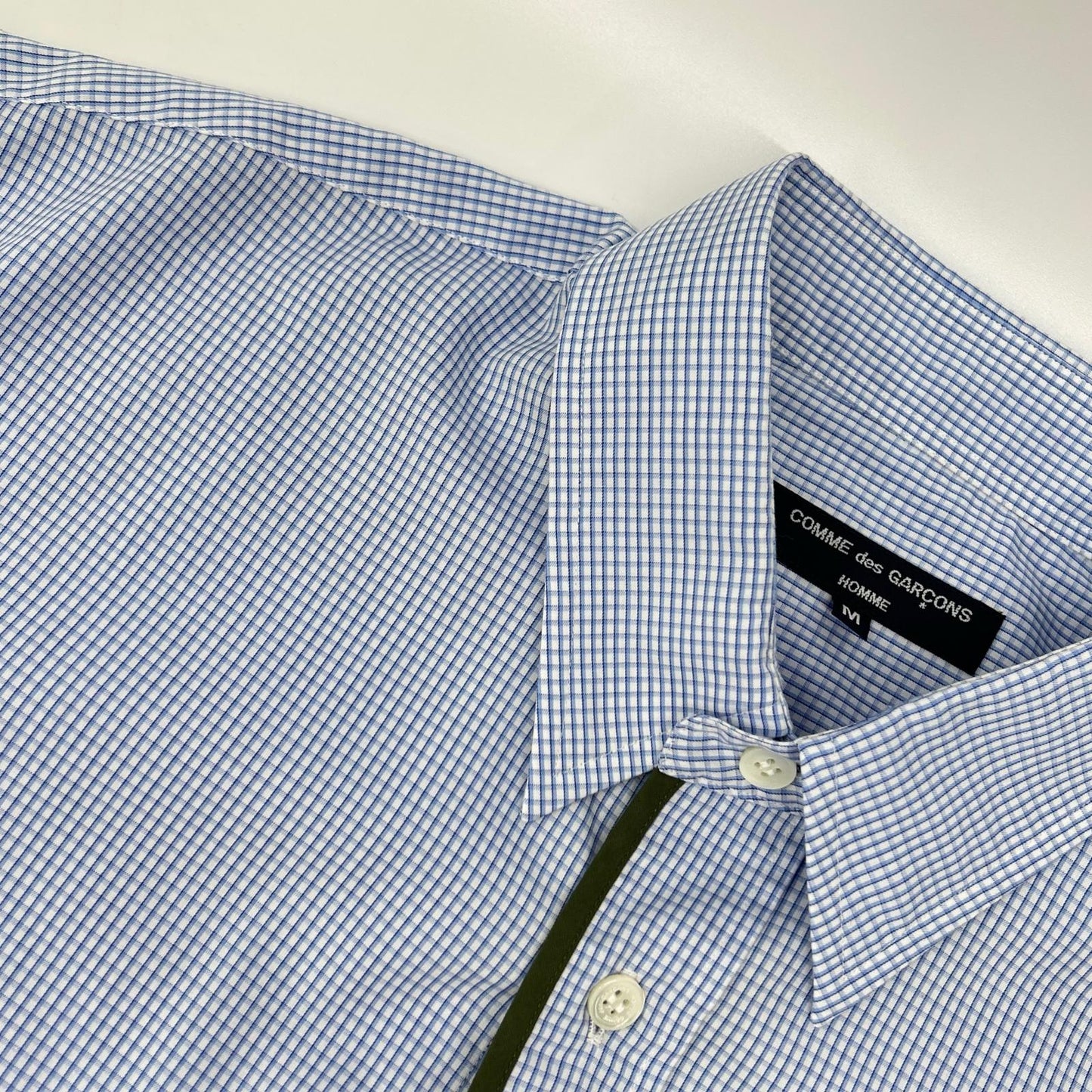 COMMEdesGARCONS HOMME コムデギャルソンオム 23SS HK-B019 ブルー×ホワイト COTTON CHECK PIPING SHIRT/コットンチェック パイピングシャツ トップス