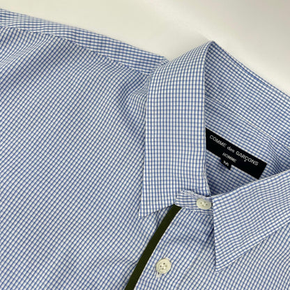 COMMEdesGARCONS HOMME コムデギャルソンオム 23SS HK-B019 ブルー×ホワイト COTTON CHECK PIPING SHIRT/コットンチェック パイピングシャツ トップス