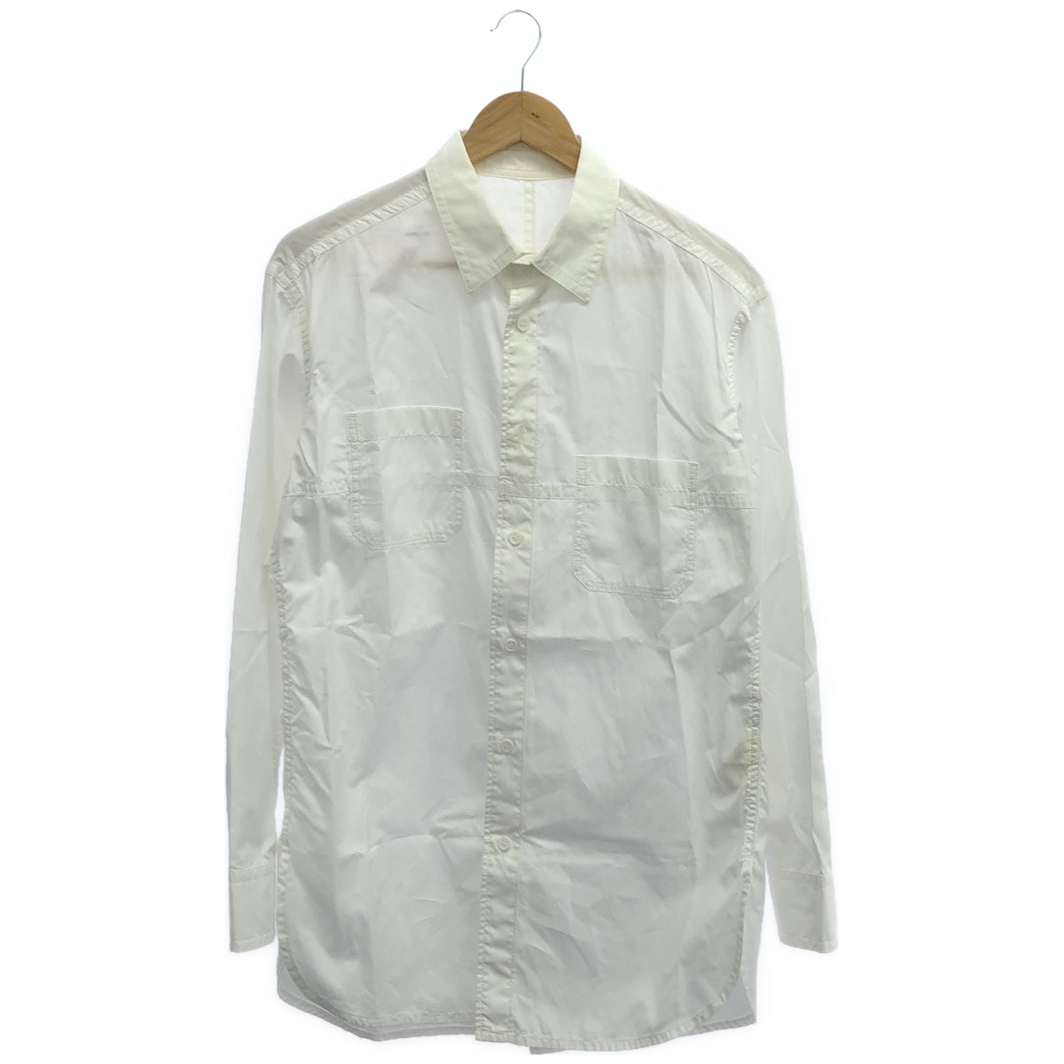 Yohji Yamamoto POUR HOMME ヨウジヤマモトプールオム HK-B02-001 ホワイト CHAIN STITCH BROAD BIG STANDARD SHIRT トップス
