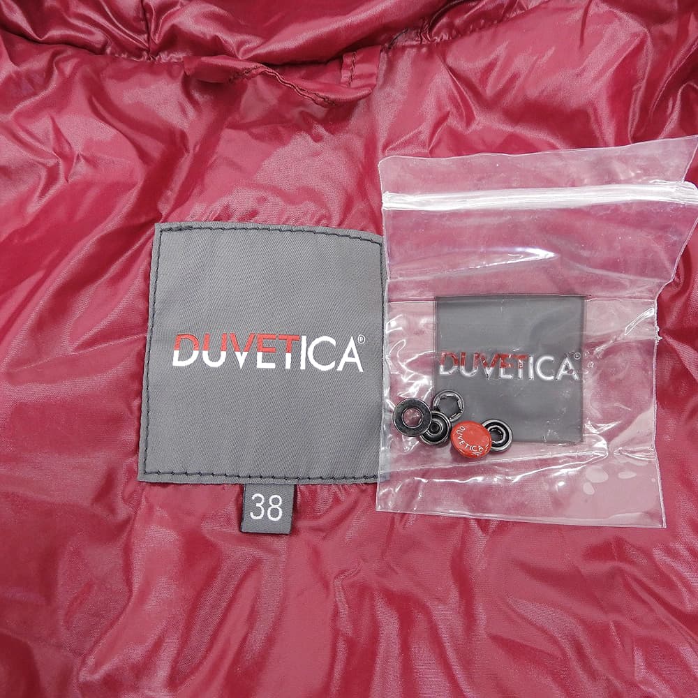 DUVETICA デュベティカ ナイロン フルジップ フーデッド ダウンコート ベージュ×ピンクパープル 38 01908299 コート