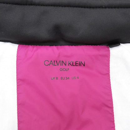 CalvinKlein カルバンクライン 美品 【GOLF】 バイカラー ナイロン CK刺繍 W-ZIPフーデッドジャケット パープル系×ホワイト EU34 ジャケット