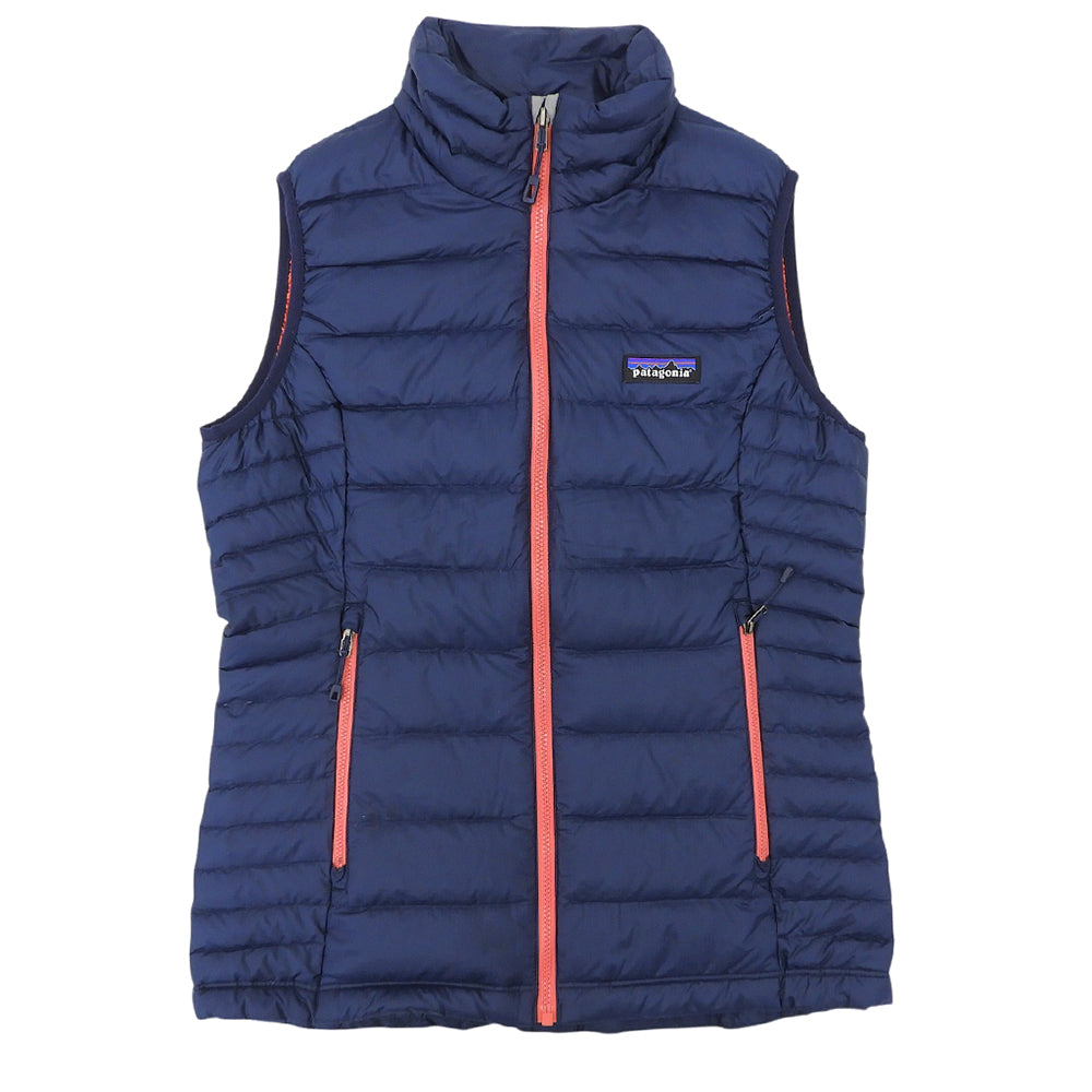 Patagonia パタゴニア ナイロン ダウンセーターベスト レディース ネイビー×サーモンピンク XS 84628 ベスト