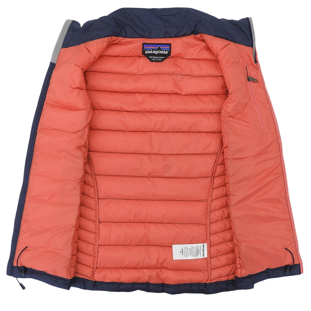 Patagonia パタゴニア ナイロン ダウンセーターベスト レディース ネイビー×サーモンピンク XS 84628 ベスト