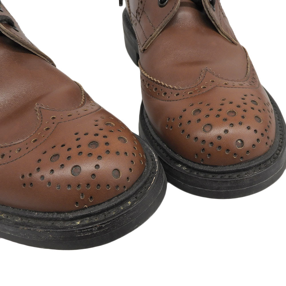 Tricker's トリッカーズ メダリオン ウイングチップ モールトン カントリーブーツ シューズ メンズ ブラウン 5 1/2 L5180 シューズ
