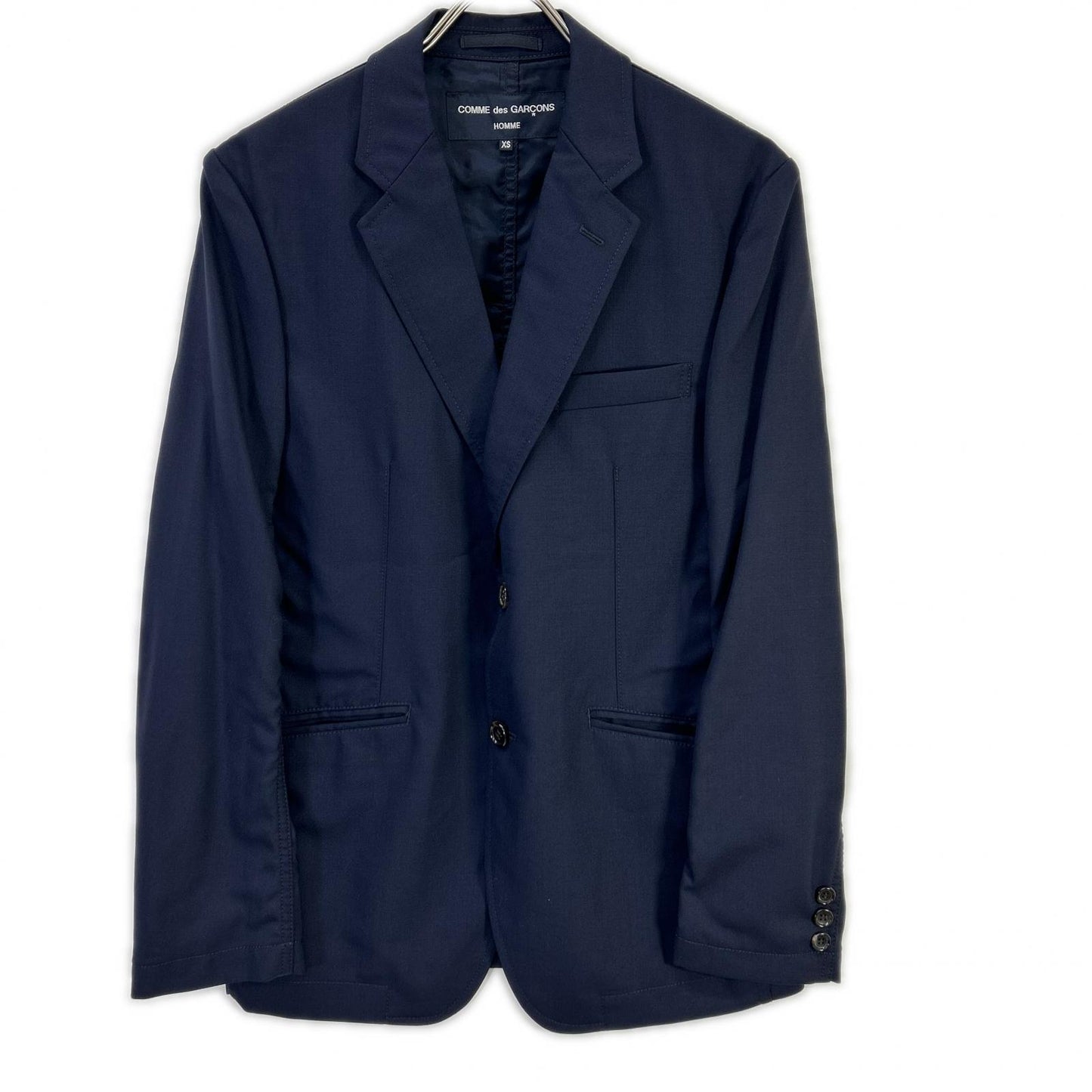 COMMEdesGARCONS HOMME コムデギャルソンオム 19年 HA-J101 ネイビー ウール ステッチ シングルテーラードジャケット ジャケット