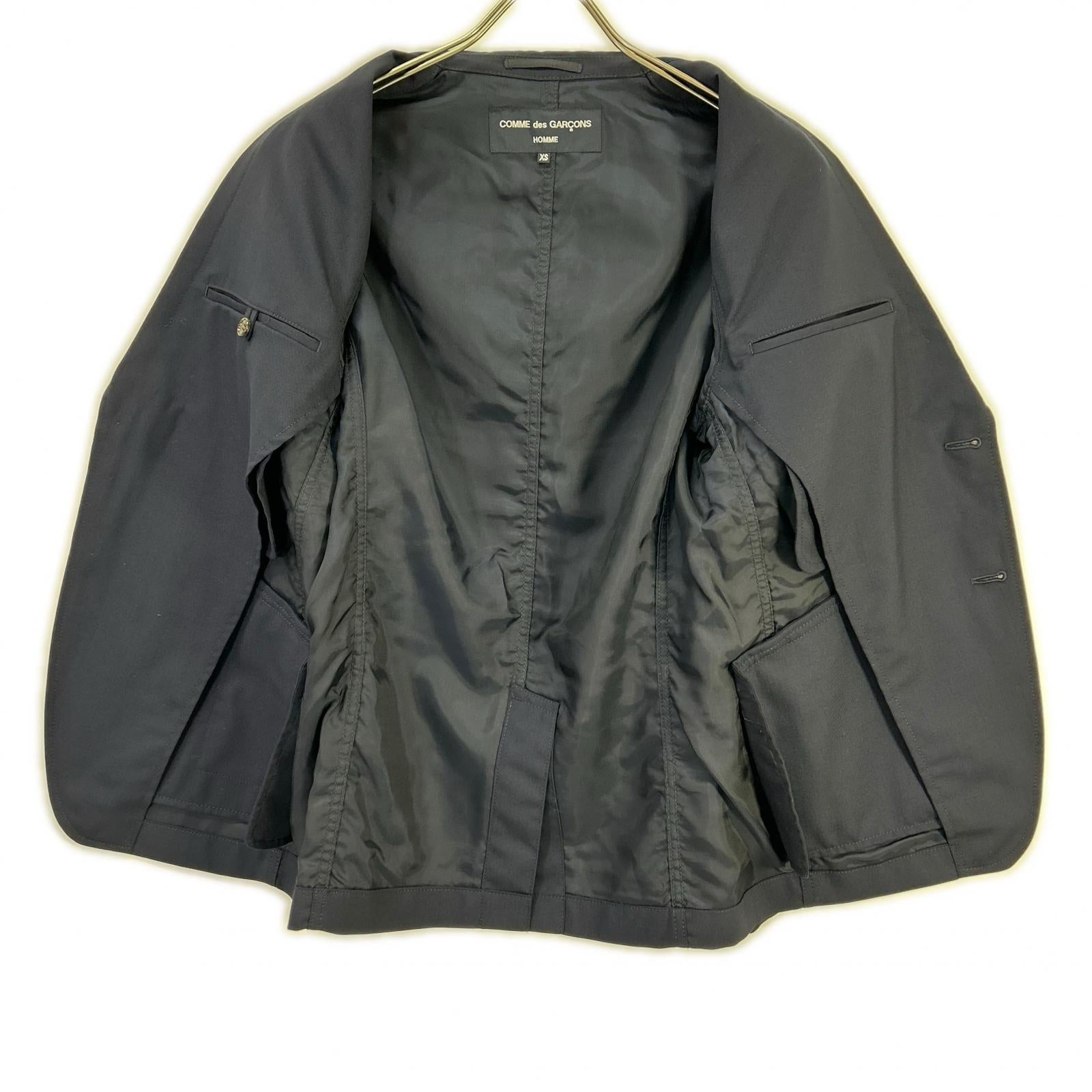 COMMEdesGARCONS HOMME コムデギャルソンオム 19年 HA-J101 ネイビー ウール ステッチ シングルテーラードジャケット ジャケット