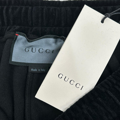 GUCCI グッチ 615811 19年 ブラック ベロア トラックパンツ ボトムス