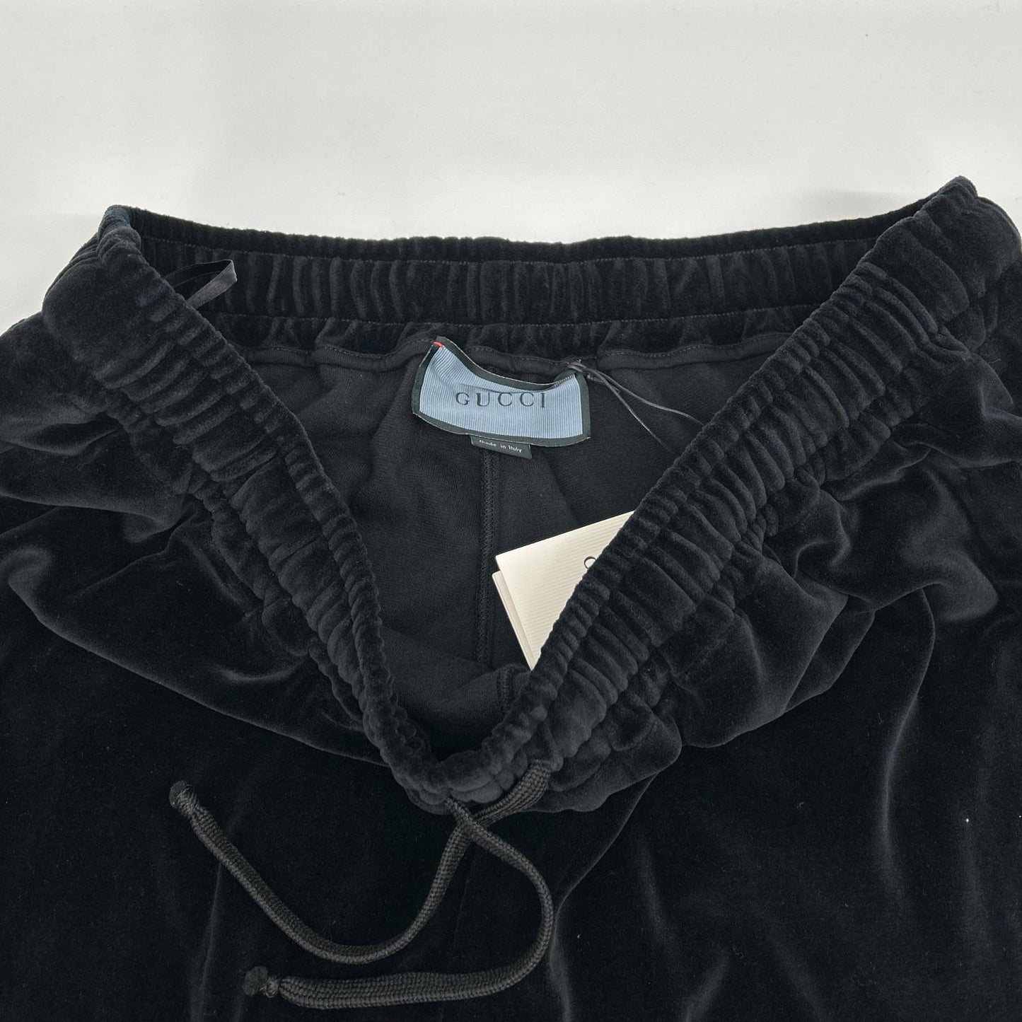 GUCCI グッチ 615811 19年 ブラック ベロア トラックパンツ ボトムス