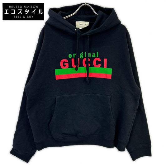 GUCCI グッチ 626989 ブラック シェリーライン ロゴプリントパーカー トップス