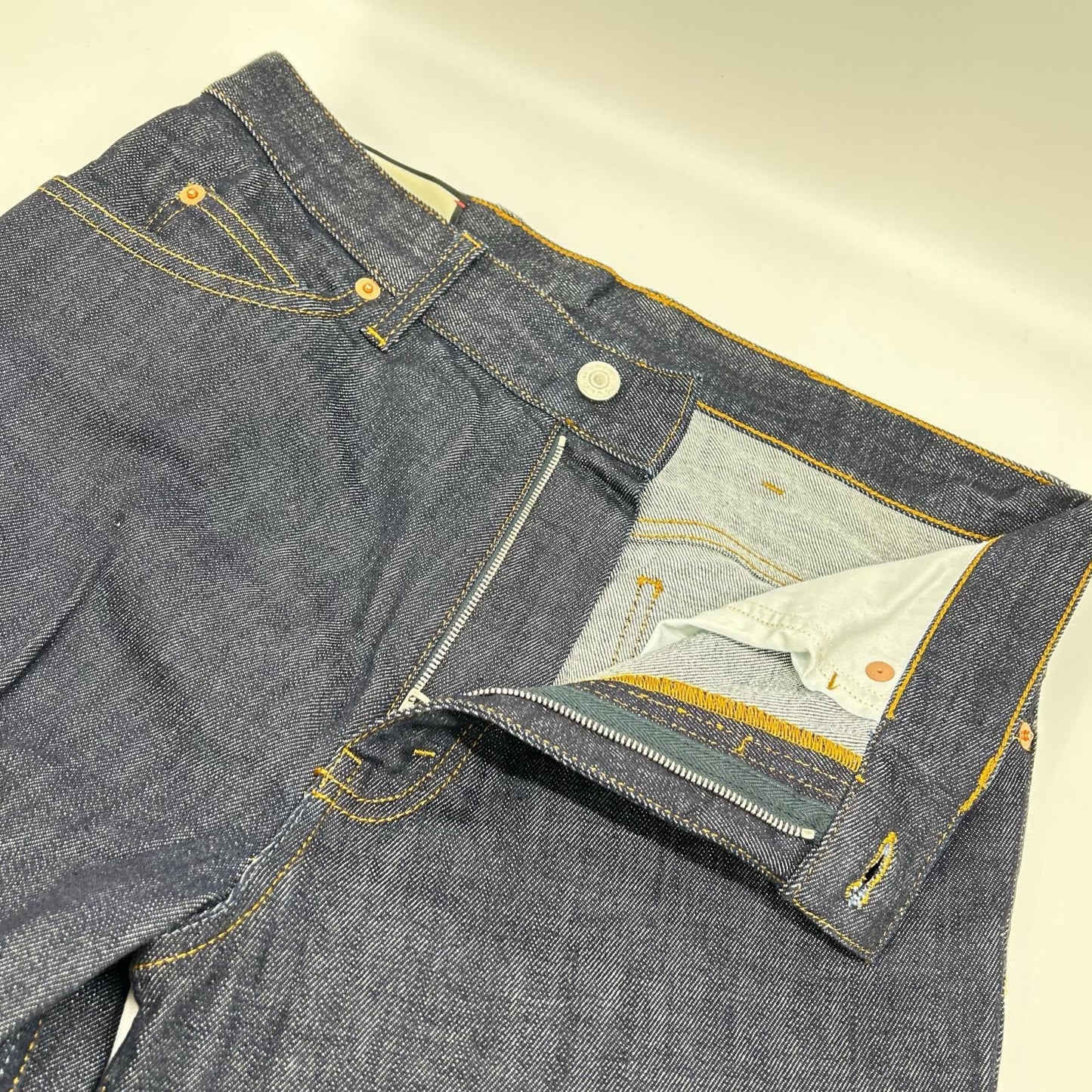 GUCCI グッチ 623953 インディゴ レザーパッチ ストレートデニムパンツ ボトムス