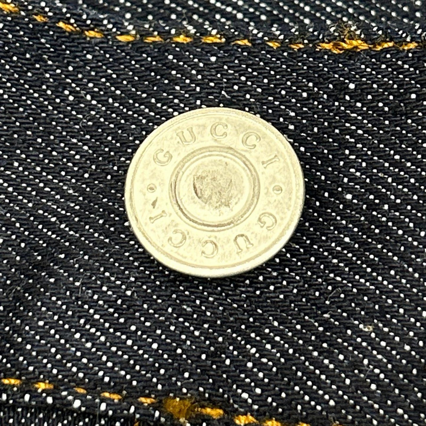 GUCCI グッチ 623953 インディゴ レザーパッチ ストレートデニムパンツ ボトムス