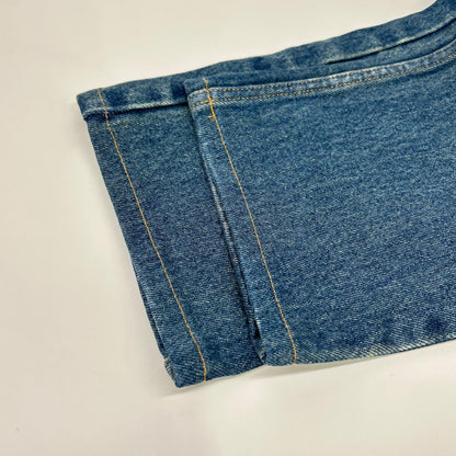 GUCCI グッチ 623953 ライトインディゴ レザーパッチ ストレートデニムパンツ ボトムス