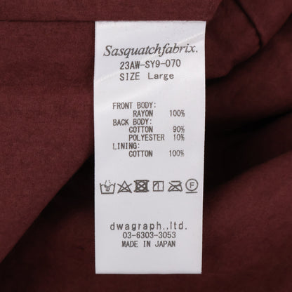 SASQUATCHfabrix. サスクワァッチファブリックス 【×Needles】23AW-SY9-070 ボルドー ライオン柄ベルベットレーススナップカーディガンジャケット ジャケット