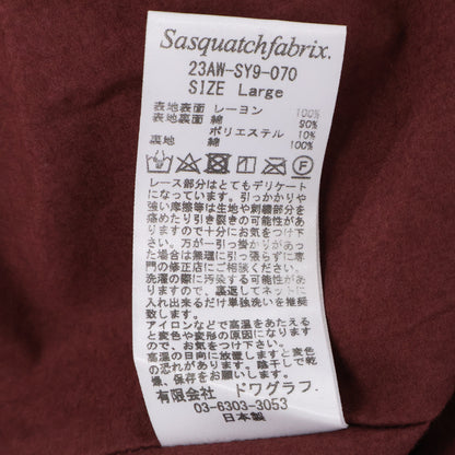 SASQUATCHfabrix. サスクワァッチファブリックス 【×Needles】23AW-SY9-070 ボルドー ライオン柄ベルベットレーススナップカーディガンジャケット ジャケット
