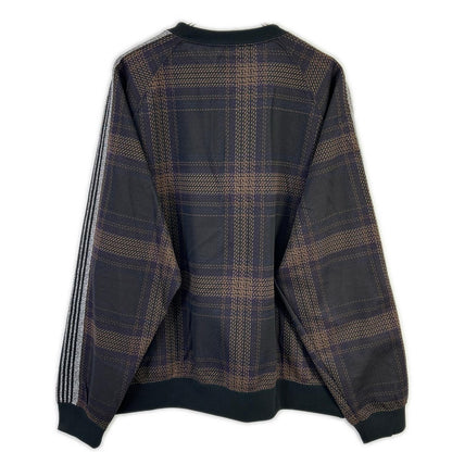 needles ニードルズ NS1501 23AW 直営店限定 ブラウン TRACK CREW NECK SHIRT チェックトラッククルーネックシャツ トップス