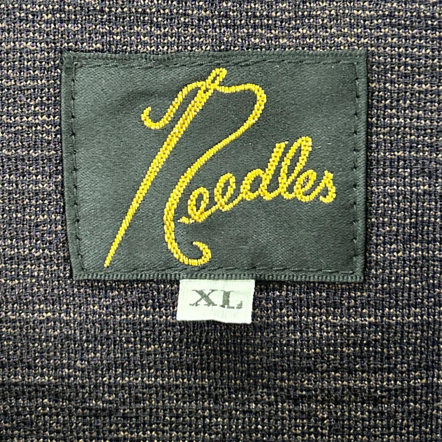 needles ニードルズ NS1501 23AW 直営店限定 ブラウン TRACK CREW NECK SHIRT チェックトラッククルーネックシャツ トップス