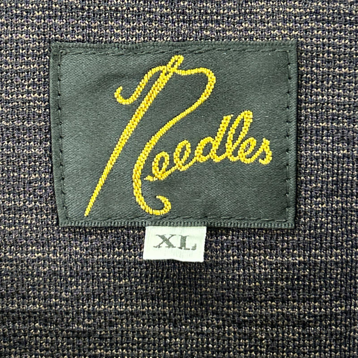 needles ニードルズ NS1501 23AW 直営店限定 ブラウン TRACK CREW NECK SHIRT チェックトラッククルーネックシャツ トップス