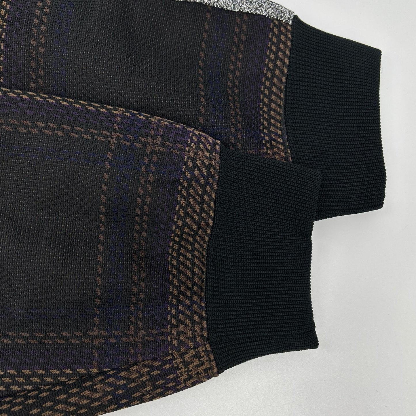 needles ニードルズ NS1501 23AW 直営店限定 ブラウン TRACK CREW NECK SHIRT チェックトラッククルーネックシャツ トップス
