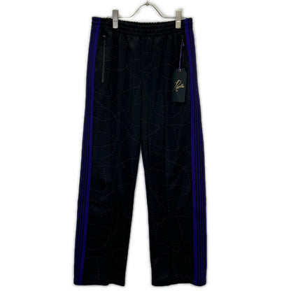 needles ニードルズ 【×DC SHOES】MR609 ブラック×パープル Track Pant - Poly Smooth / Printed ステッチワークプリントトラックパンツ ボトムス