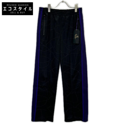 needles ニードルズ 【×DC SHOES】MR609 ブラック×パープル Track Pant - Poly Smooth / Printed ステッチワークプリントトラックパンツ ボトムス