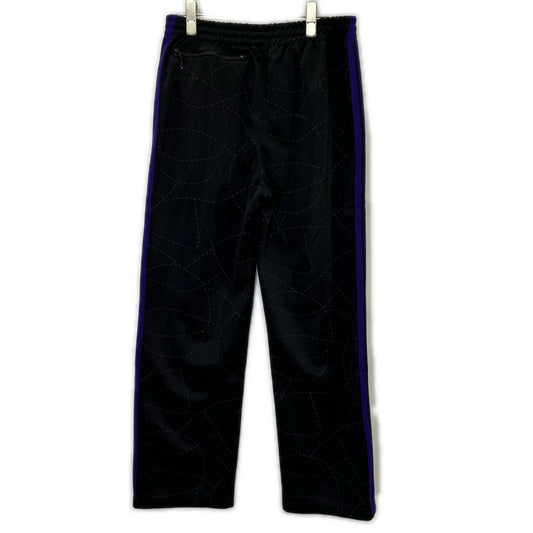 needles ニードルズ 【×DC SHOES】MR609 ブラック×パープル Track Pant - Poly Smooth / Printed ステッチワークプリントトラックパンツ ボトムス