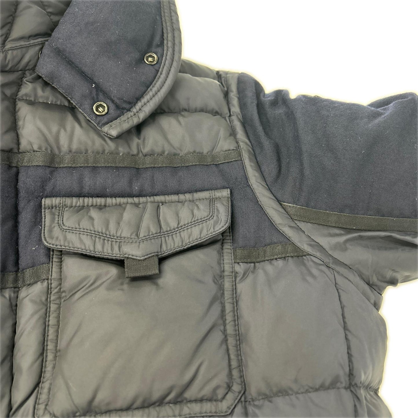 MONCLER モンクレール 17年製 ネイビー RYAN/ライアン ウール切替フーデットダウンジャケット ジャケット