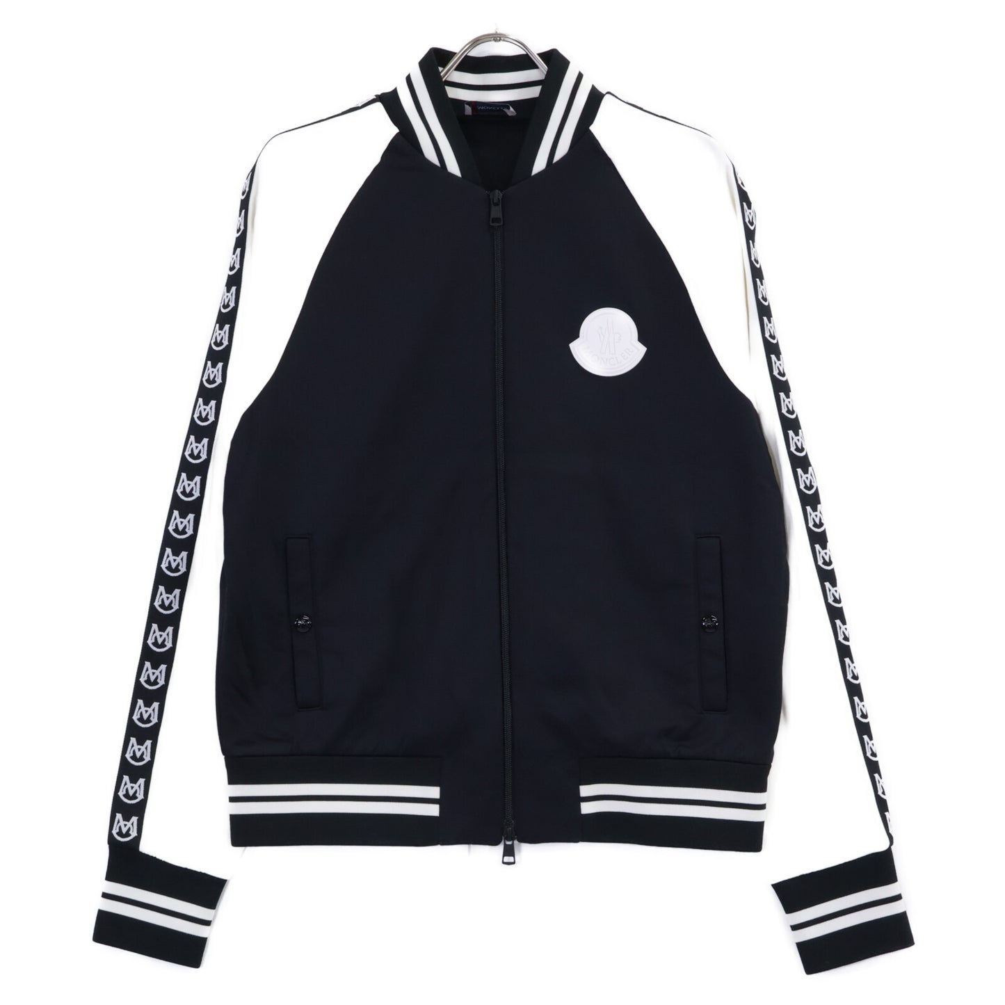 MONCLER モンクレール 20年製 ブラック×ホワイト MAGLIA CARDIGAN ロゴスリーブ トラックジャケット ジャケット