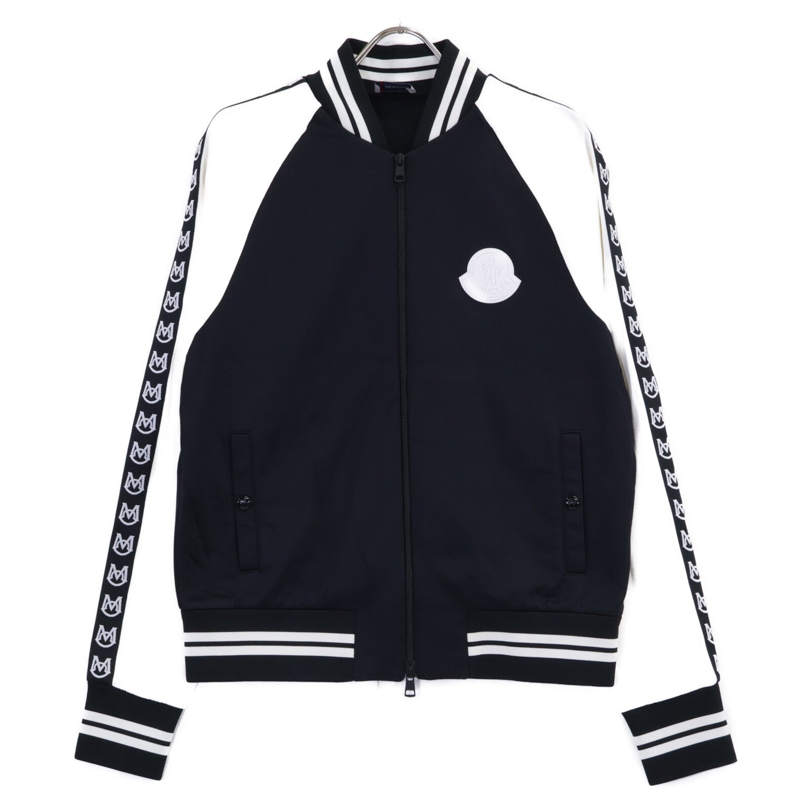 MONCLER モンクレール 20年製 ブラック×ホワイト MAGLIA CARDIGAN ロゴスリーブ トラックジャケット ジャケット