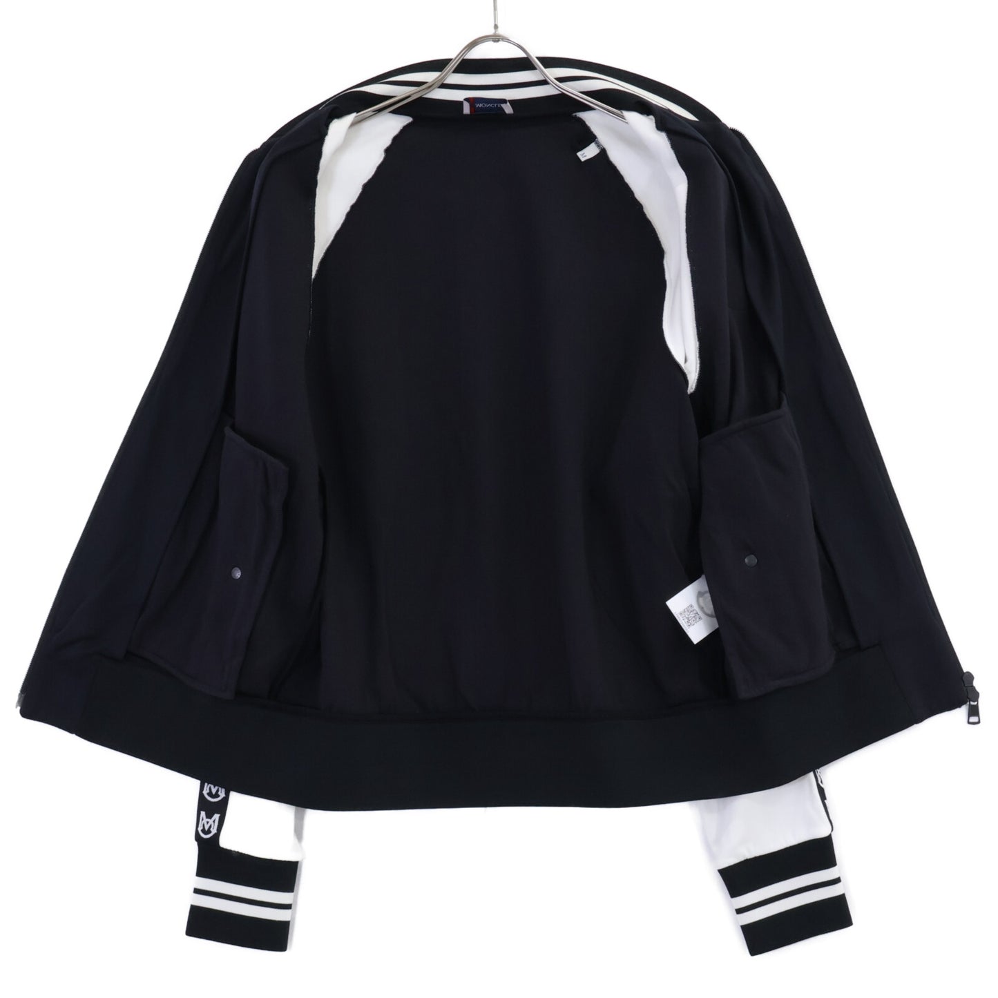 MONCLER モンクレール 20年製 ブラック×ホワイト MAGLIA CARDIGAN ロゴスリーブ トラックジャケット ジャケット