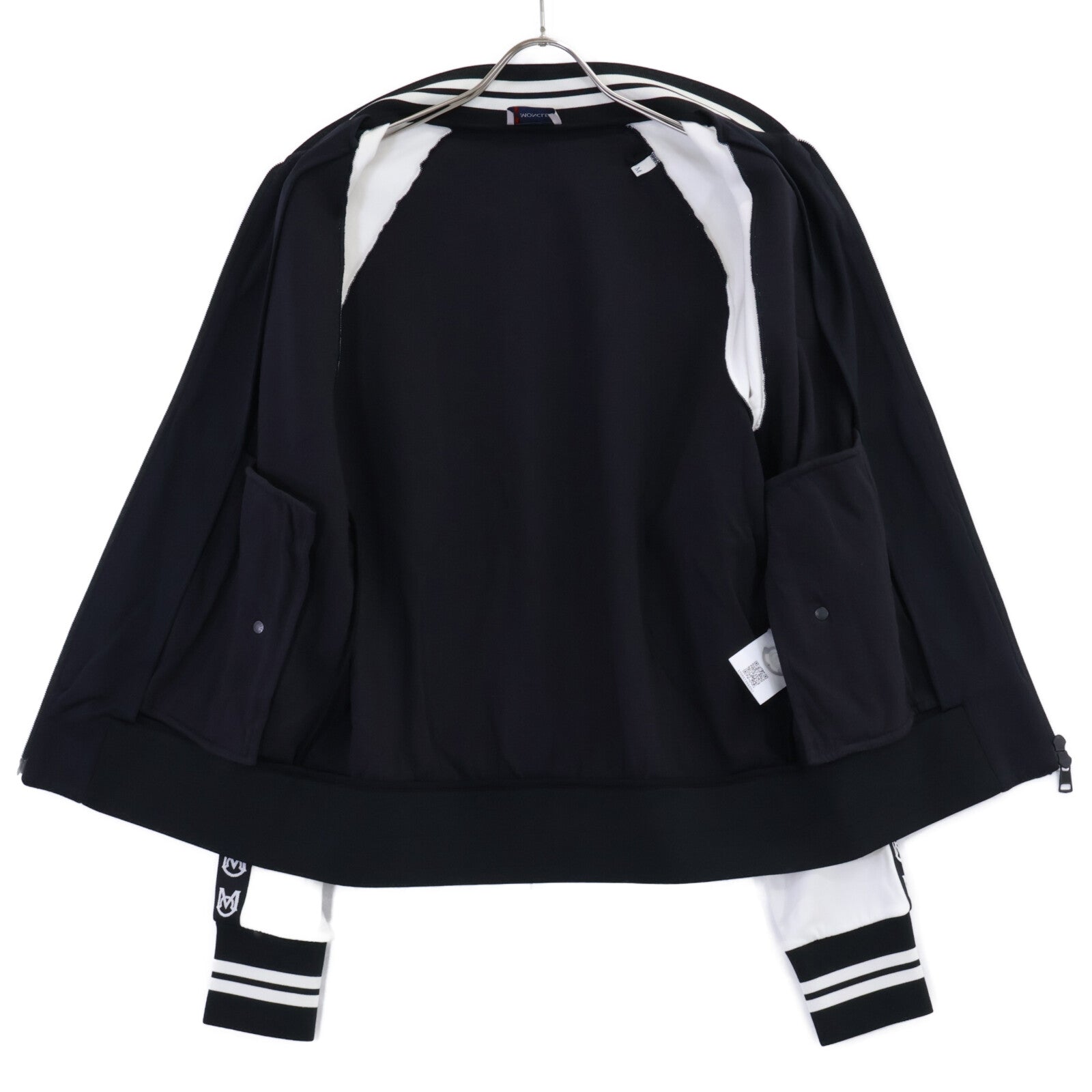 MONCLER モンクレール 20年製 ブラック×ホワイト MAGLIA CARDIGAN ロゴスリーブ トラックジャケット ジャケット