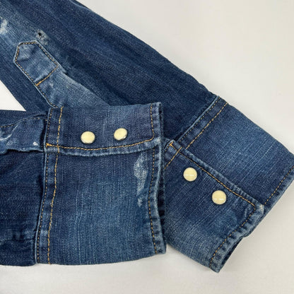 DSQUARED2 ディースクエアード S74DM0008 インディゴ スタッズダンガリーデニムウエスタンシャツ トップス