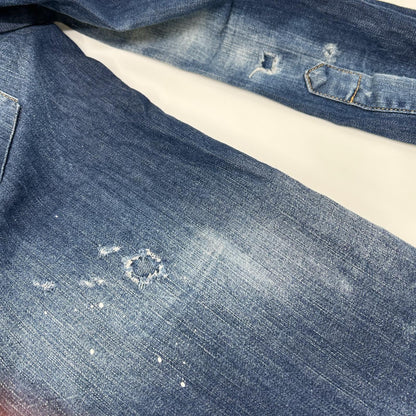 DSQUARED2 ディースクエアード S74DM0008 インディゴ スタッズダンガリーデニムウエスタンシャツ トップス