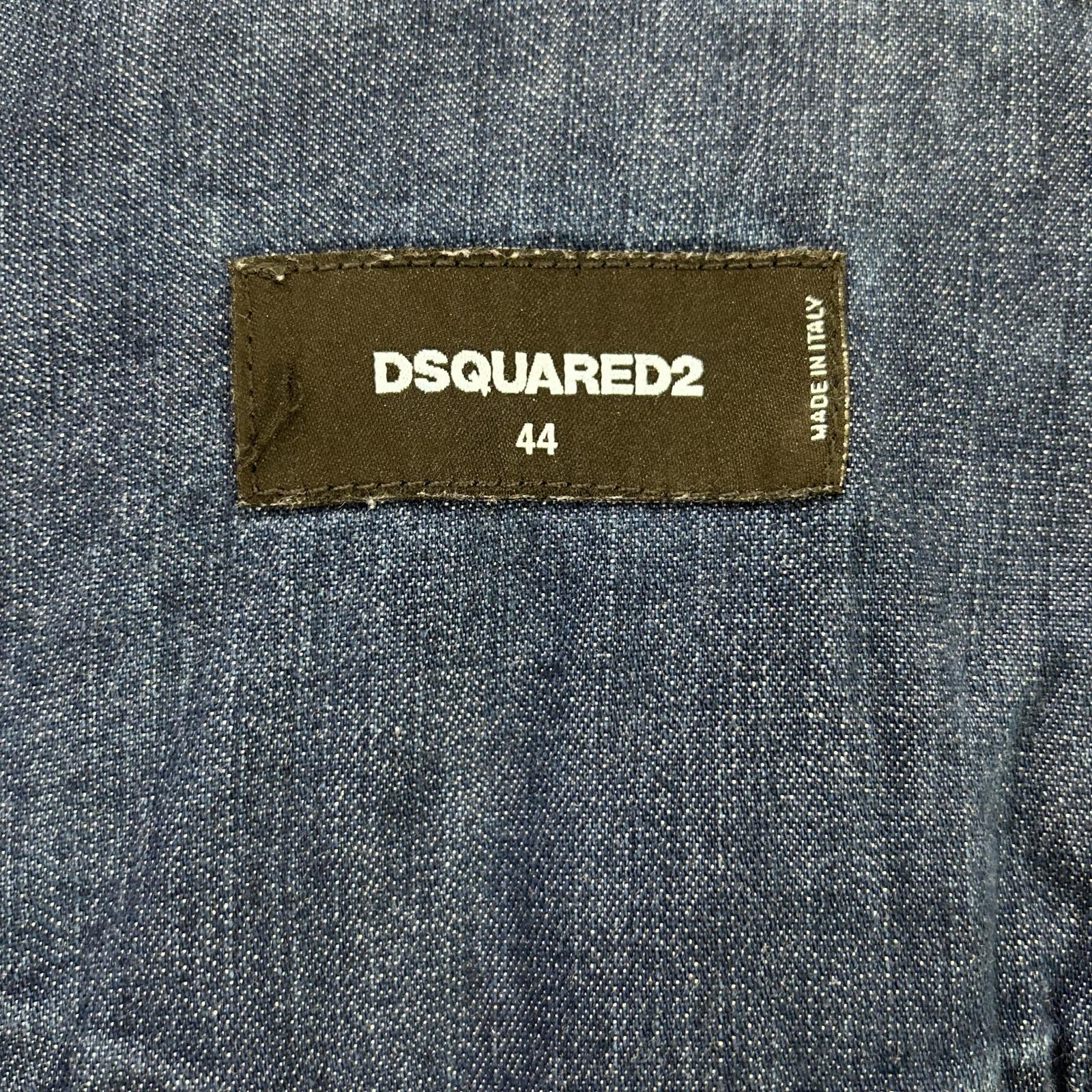 DSQUARED2 ディースクエアード S74DM0008 インディゴ スタッズダンガリーデニムウエスタンシャツ トップス