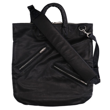 Porter Classic ポータークラシック 新品同様 PC-050-2502 PC RIDERS LEATHER NEWTON HELMET CASE W/LOVE＆PEACE SILVER トートバッグ