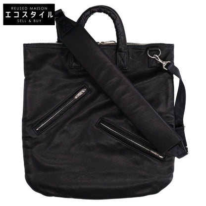 Porter Classic ポータークラシック 新品同様 PC-050-2502 PC RIDERS LEATHER NEWTON HELMET CASE W/LOVE＆PEACE SILVER トートバッグ