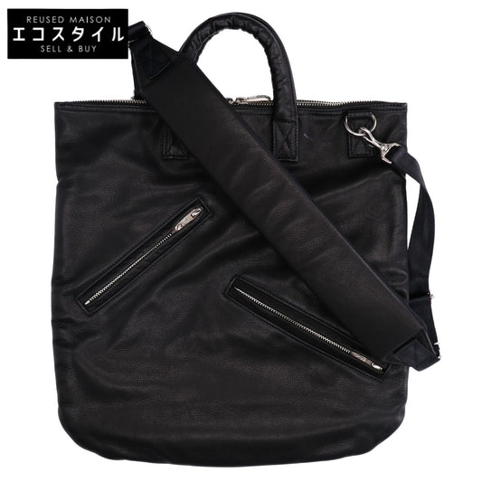 Porter Classic ポータークラシック 新品同様 PC-050-2502 PC RIDERS LEATHER NEWTON HELMET CASE W/LOVE＆PEACE SILVER トートバッグ