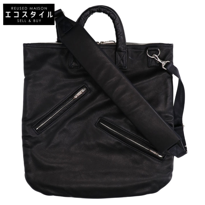 Porter Classic ポータークラシック 新品同様 PC-050-2502 PC RIDERS LEATHER NEWTON HELMET CASE W/LOVE＆PEACE SILVER トートバッグ