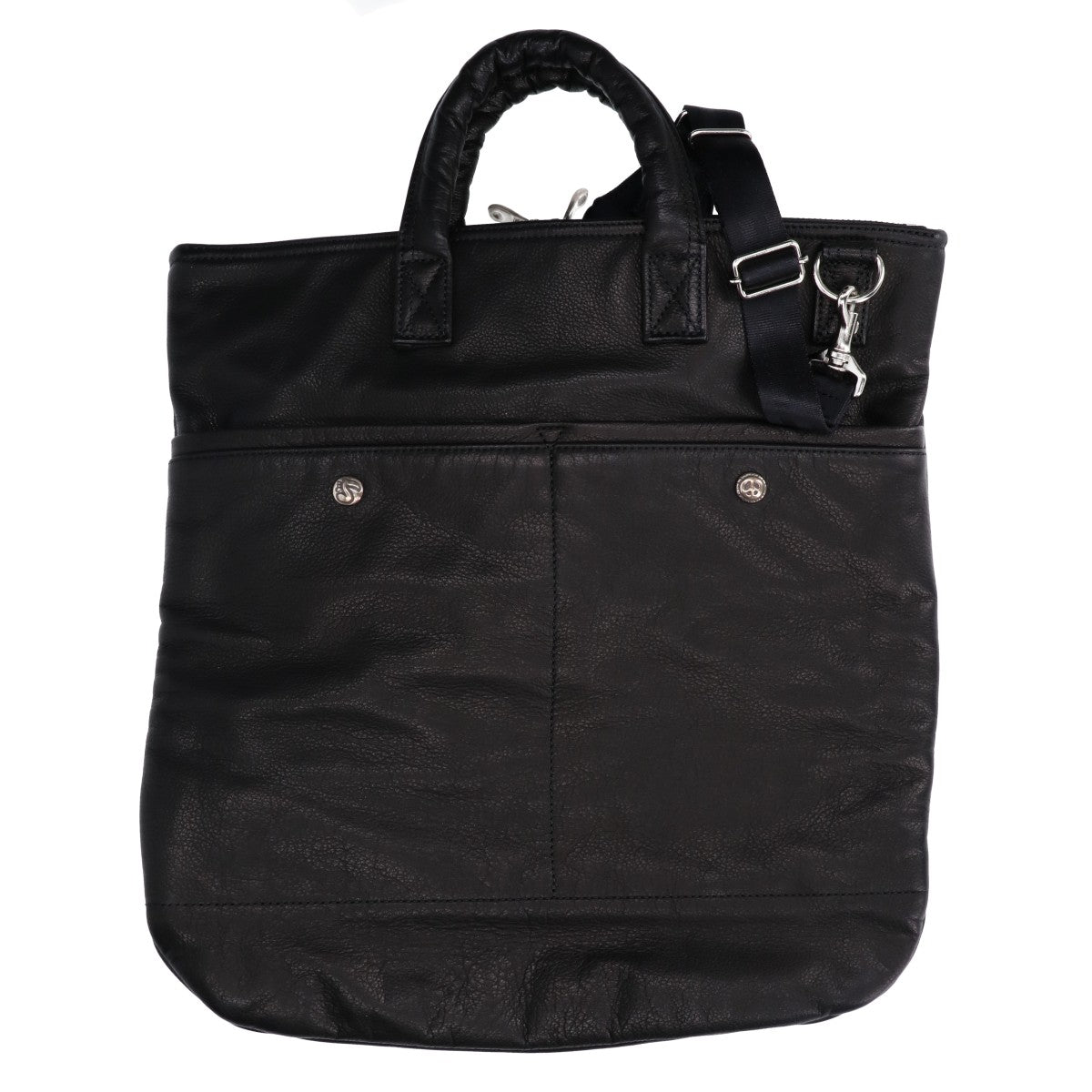 Porter Classic ポータークラシック 新品同様 PC-050-2502 PC RIDERS LEATHER NEWTON HELMET CASE W/LOVE＆PEACE SILVER トートバッグ