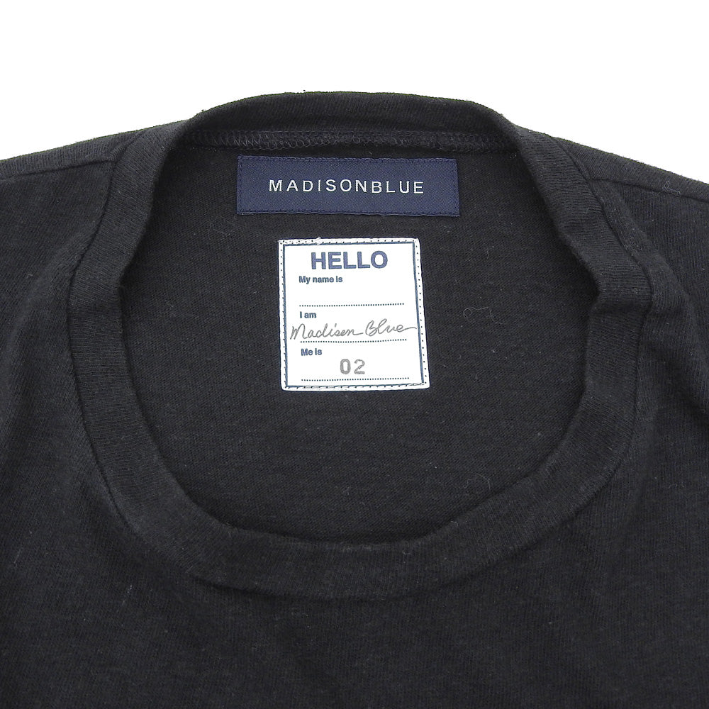 MADISON BLUE マディソンブルー HELLO コットン ショートスリーブカットソー トップス レディース 黒 ブラック 02(M) MB999-7716 トップス
