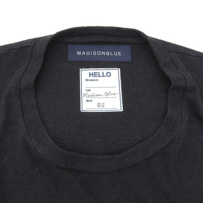 MADISON BLUE マディソンブルー HELLO コットン ショートスリーブカットソー トップス レディース 黒 ブラック 02(M) MB999-7716 トップス
