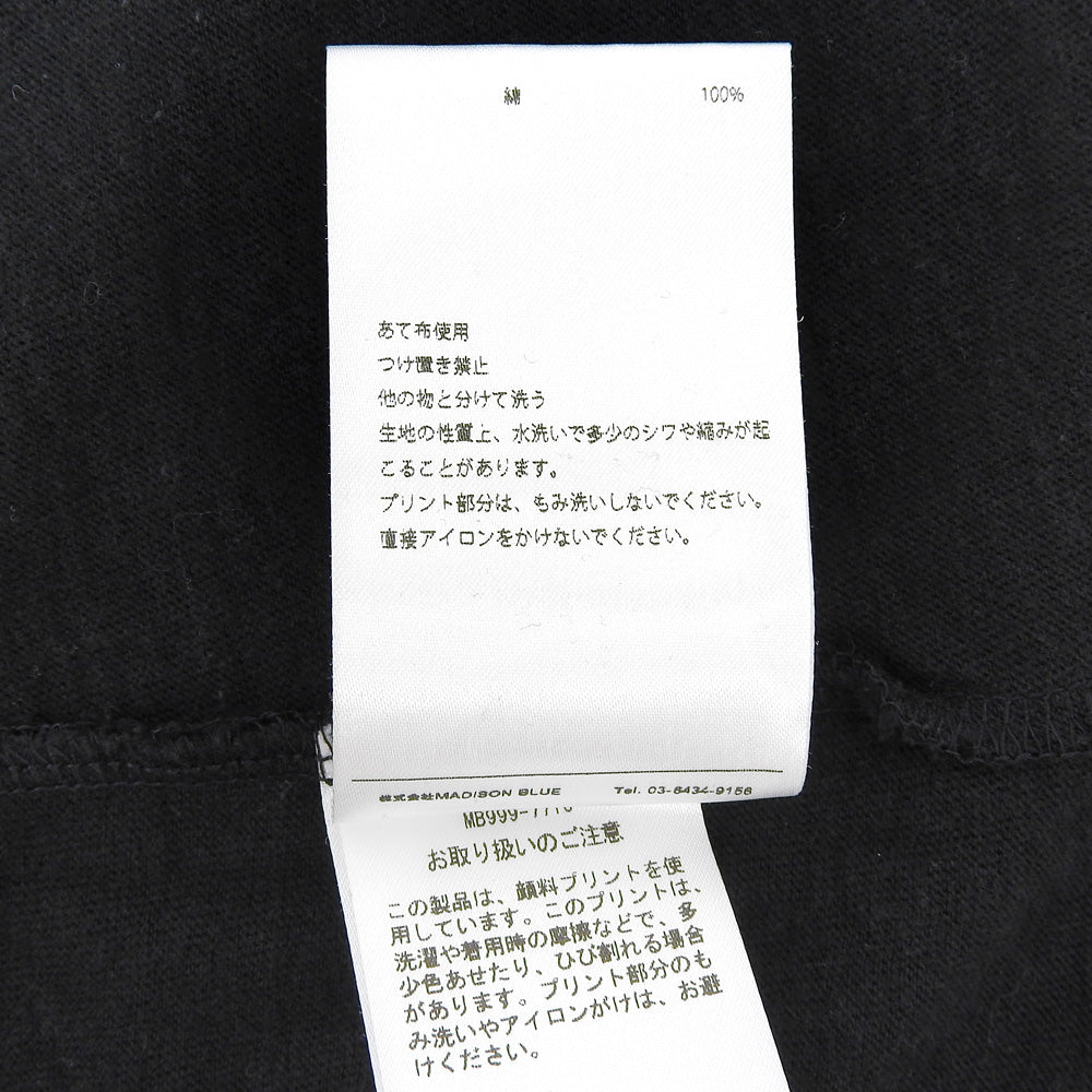 MADISON BLUE マディソンブルー HELLO コットン ショートスリーブカットソー トップス レディース 黒 ブラック 02(M) MB999-7716 トップス