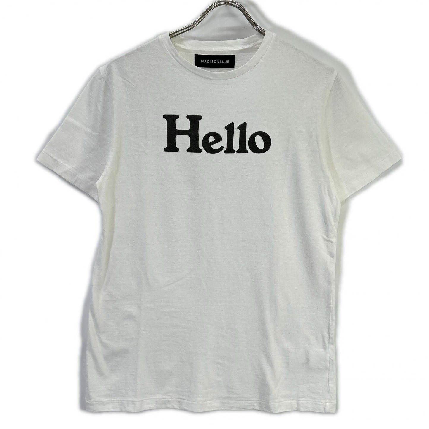 MADISON BLUE マディソンブルー MB999-7101 ホワイト×ブラック HELLO ショートスリーブカットソー トップス