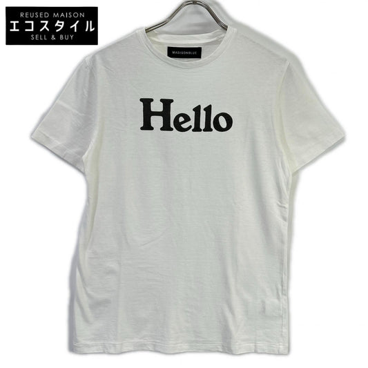 MADISON BLUE マディソンブルー MB999-7101 ホワイト×ブラック HELLO ショートスリーブカットソー トップス