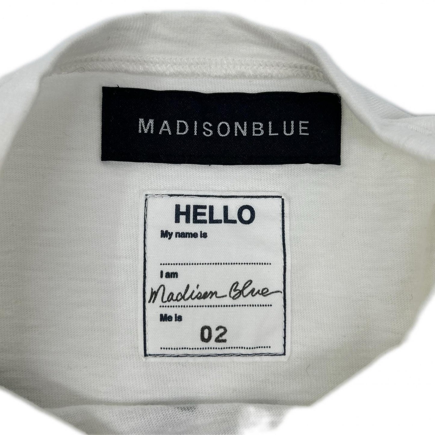 MADISON BLUE マディソンブルー MB999-7101 ホワイト×ブラック HELLO ショートスリーブカットソー トップス