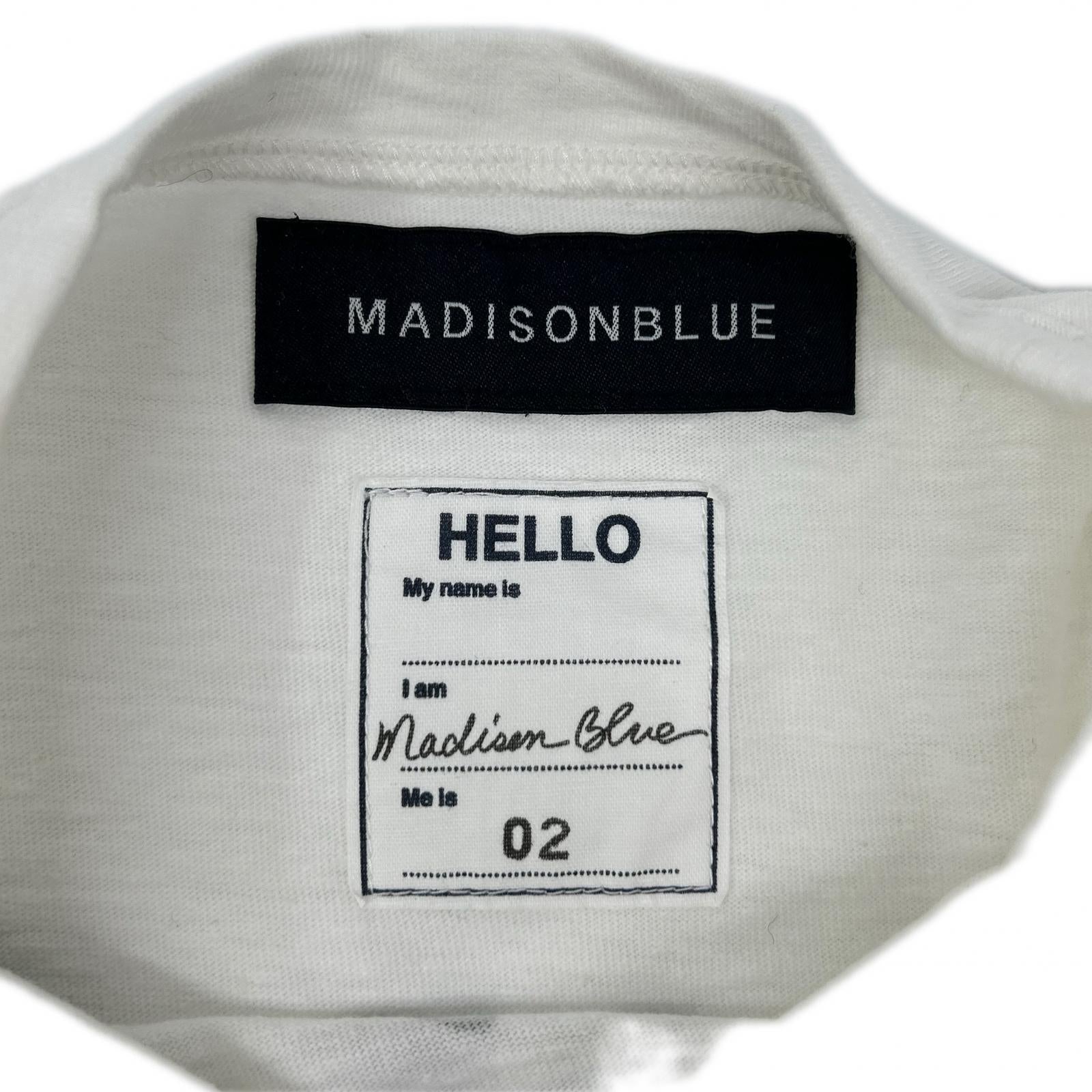 MADISON BLUE マディソンブルー MB999-7101 ホワイト×ブラック HELLO ショートスリーブカットソー トップス