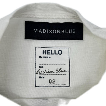 MADISON BLUE マディソンブルー MB999-7101 ホワイト×ブラック HELLO ショートスリーブカットソー トップス